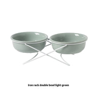 HKM-0853181 Ceramic Pet Bowls with Iron Rack ¨C Double and Single Options Available in Multiple Colors