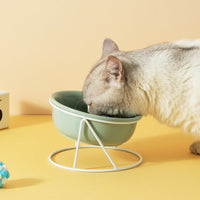 HKM-0853181 Ceramic Pet Bowls with Iron Rack ¨C Double and Single Options Available in Multiple Colors
