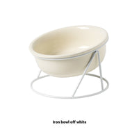HKM-0853181 Ceramic Pet Bowls with Iron Rack ¨C Double and Single Options Available in Multiple Colors