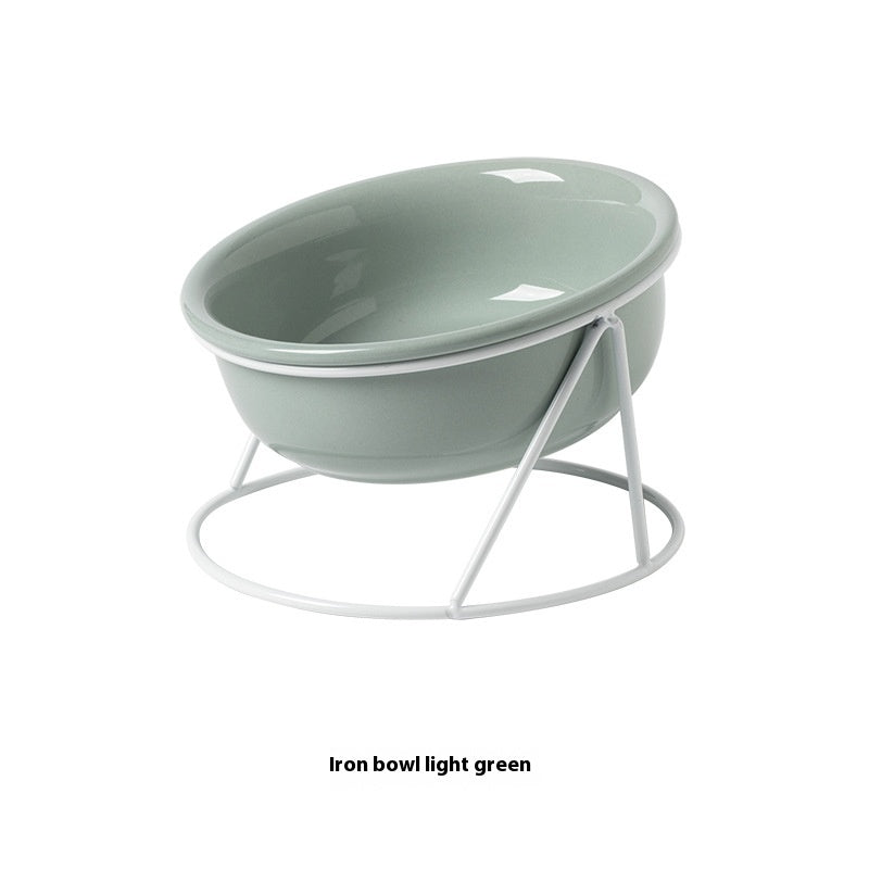 HKM-0853181 Ceramic Pet Bowls with Iron Rack ¨C Double and Single Options Available in Multiple Colors