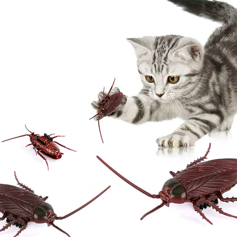 HKM-085331 Electric Lifelike Crawling Cockroach Prank Toy for Kids and Pets - Realistic Simulation Sound and Movement