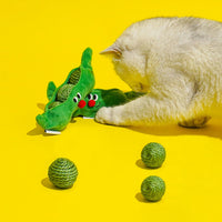 HKM-0854461 Interactive Cat Toy Balls Set - 3PCS Sisal Rope Chew Balls with Rustling Sound and Pea Pod Storage for Indoor Play