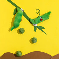 HKM-0854461 Interactive Cat Toy Balls Set - 3PCS Sisal Rope Chew Balls with Rustling Sound and Pea Pod Storage for Indoor Play