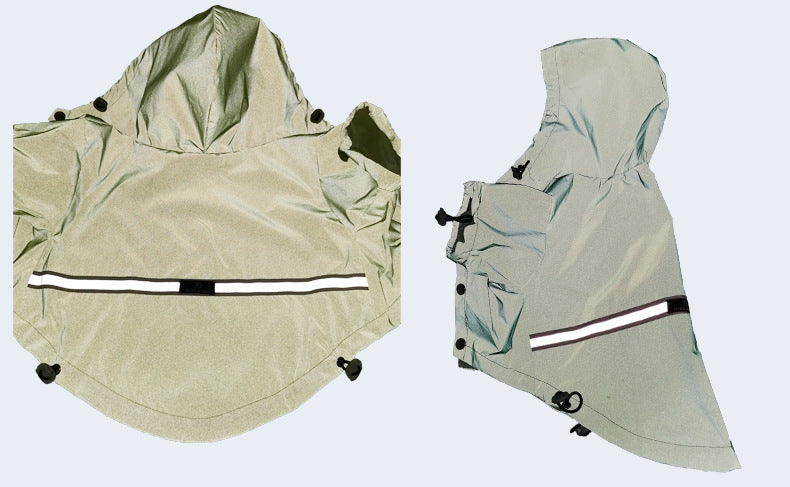 HKM-0854589 Reflective Waterproof Raincoat for Pets - Lemon Yellow & Grey, Sizes XS to XL