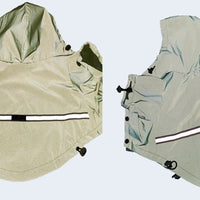 HKM-0854589 Reflective Waterproof Raincoat for Pets - Lemon Yellow & Grey, Sizes XS to XL