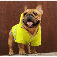 HKM-0854589 Reflective Waterproof Raincoat for Pets - Lemon Yellow & Grey, Sizes XS to XL