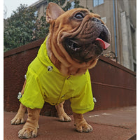 HKM-0854589 Reflective Waterproof Raincoat for Pets - Lemon Yellow & Grey, Sizes XS to XL
