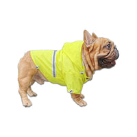 HKM-0854589 Reflective Waterproof Raincoat for Pets - Lemon Yellow & Grey, Sizes XS to XL
