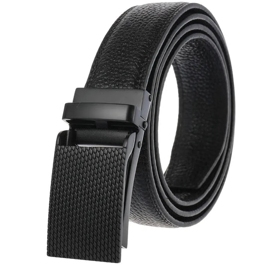 HKM-085459 Genuine Leather Black Belt for Men with Buckle Model LY33-2033-5