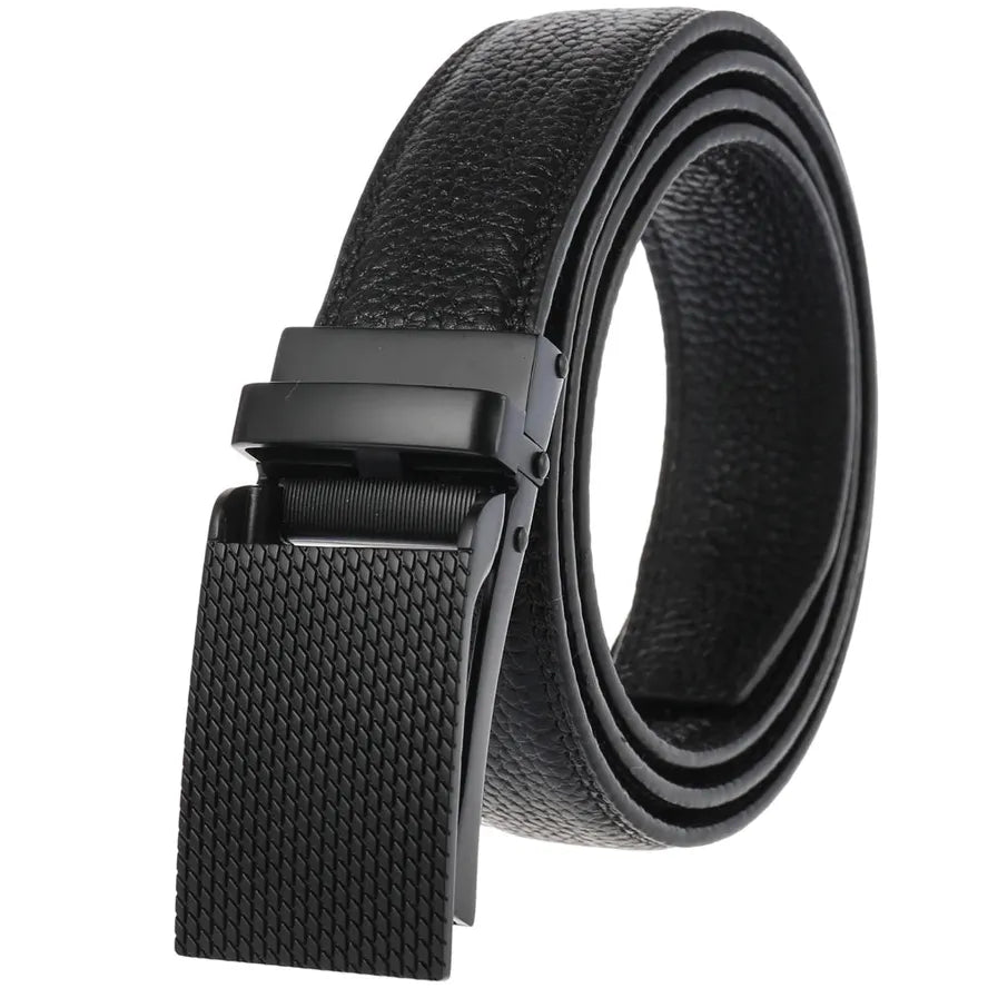 HKM-085459 Genuine Leather Black Belt for Men with Buckle Model LY33-2033-5