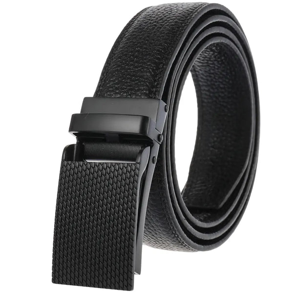 HKM-085459 Genuine Leather Black Belt for Men with Buckle Model LY33-2033-5
