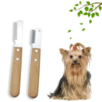 HKM-085651 Pet Stripping Comb for Dogs and Cats - Wood Handle Grooming Tool for Removing Floating and Tangled Hair