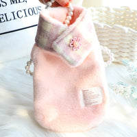 HKM-0857533 Reversible Imitation Rabbit Fur Cotton Coat with Fur Collar - Available in Pink and Grey, Sizes XS to XL