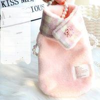 HKM-0857533 Reversible Imitation Rabbit Fur Cotton Coat with Fur Collar - Available in Pink and Grey, Sizes XS to XL