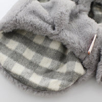 HKM-0857533 Reversible Imitation Rabbit Fur Cotton Coat with Fur Collar - Available in Pink and Grey, Sizes XS to XL