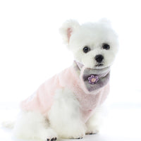 HKM-0857533 Reversible Imitation Rabbit Fur Cotton Coat with Fur Collar - Available in Pink and Grey, Sizes XS to XL