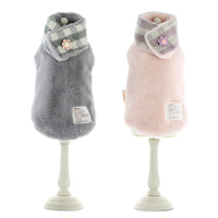 HKM-0857533 Reversible Imitation Rabbit Fur Cotton Coat with Fur Collar - Available in Pink and Grey, Sizes XS to XL