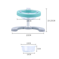 HKM-0858941 Adjustable Non-Slip Pet Feeding Bowl in Green and Pink