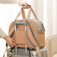 HKM-0859197 Foldable Pull-Rod Backpack for Pets - Nylon Travel Bag, 50-60L Capacity, Available in Gray, Pink, and Khaki