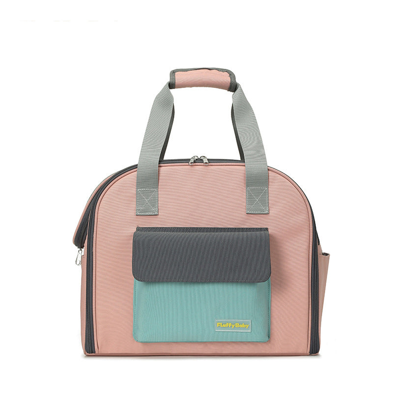 HKM-0859197 Foldable Pull-Rod Backpack for Pets - Nylon Travel Bag, 50-60L Capacity, Available in Gray, Pink, and Khaki
