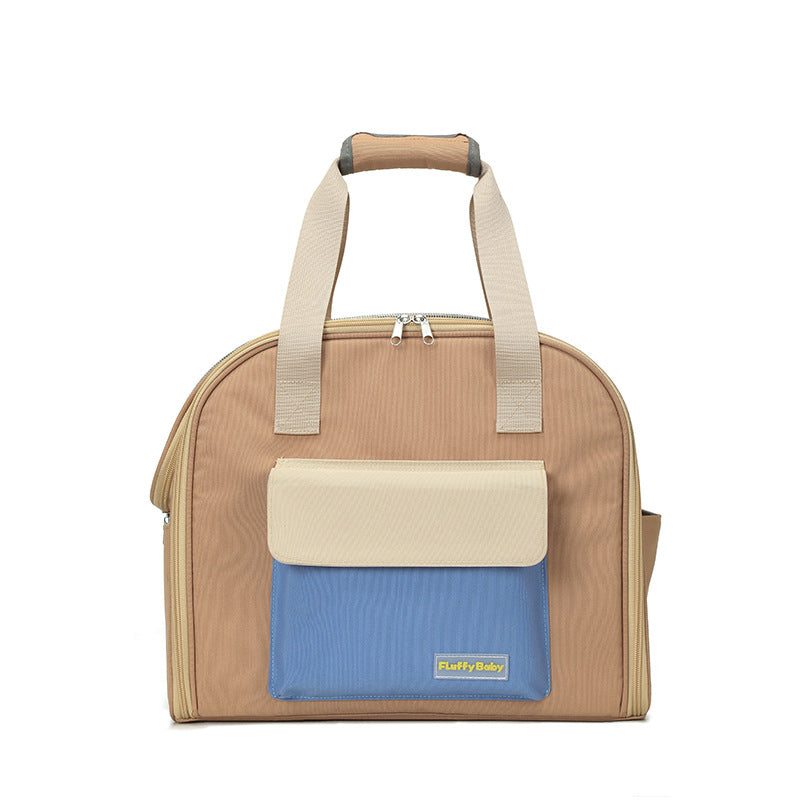 HKM-0859197 Foldable Pull-Rod Backpack for Pets - Nylon Travel Bag, 50-60L Capacity, Available in Gray, Pink, and Khaki