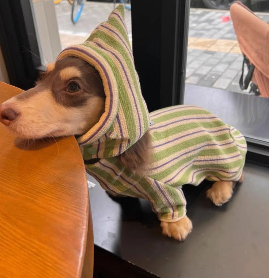 HKM-0860733 Warm Green Bubble Coat for Dogs - Cotton-Padded Vest Without Hat in Various Sizes