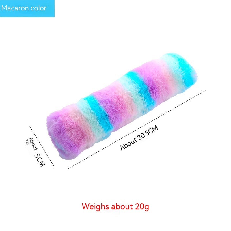 HKM-0862397 Rainbow Plush Cat Pillow Pet Toy - Soft Material, Ideal for Play and Comfort