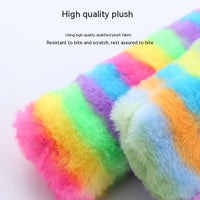 HKM-0862397 Rainbow Plush Cat Pillow Pet Toy - Soft Material, Ideal for Play and Comfort