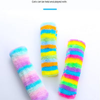 HKM-0862397 Rainbow Plush Cat Pillow Pet Toy - Soft Material, Ideal for Play and Comfort