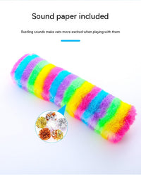 HKM-0862397 Rainbow Plush Cat Pillow Pet Toy - Soft Material, Ideal for Play and Comfort