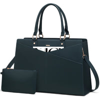 HKM-086291 Stylish 15.6 Inch Laptop Tote Bag for Women - PU Leather Work and Travel Shoulder Bag