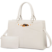 HKM-086291 Stylish 15.6 Inch Laptop Tote Bag for Women - PU Leather Work and Travel Shoulder Bag