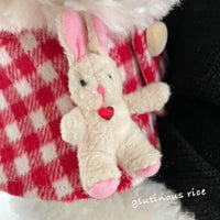 HKM-0863293 Red Plaid Rabbit Ear Pet Scarf for Dogs and Cats - Available in Multiple Sizes