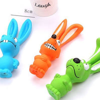 HKM-0863549 Cute Rabbit Dog Chew Toy - Vocal Latex Molar for Pets - Available in Blue, Green, Orange