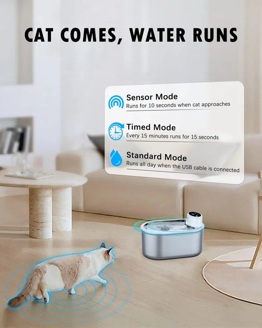 HKM-086355 Stainless Steel Automatic Water Dispenser for Dogs and Cats