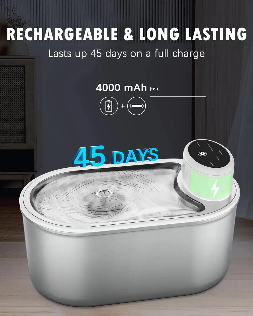 HKM-086355 Stainless Steel Automatic Water Dispenser for Dogs and Cats