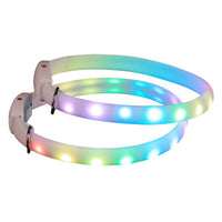 HKM-0864701 USB Rechargeable LED Dog Safety Collar for Night Walking, Adjustable and Weatherproof Design