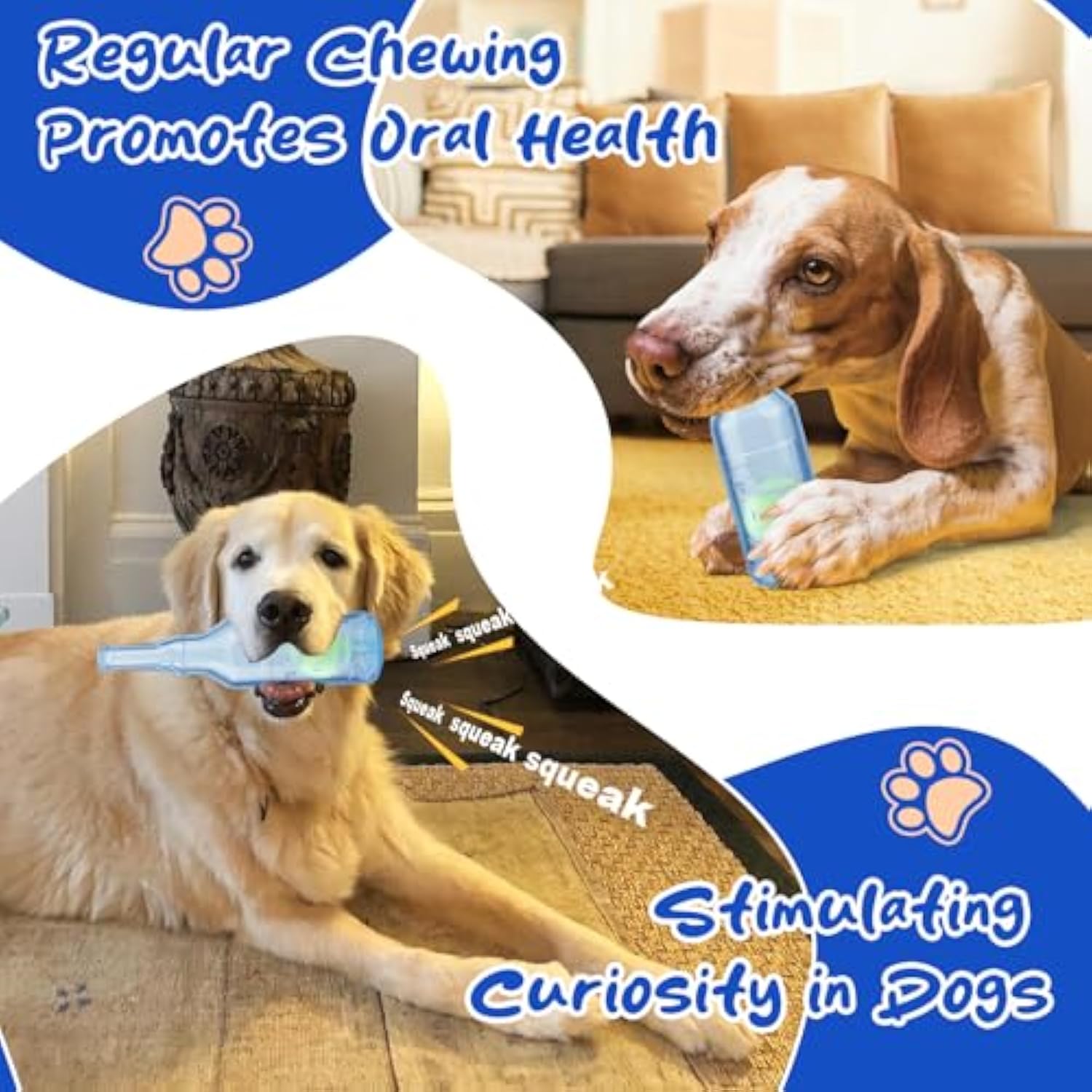 HKM-0865981 Indestructible Water Bottle Dog Toy with Squeaker for Interactive Chewing and Teething Relief