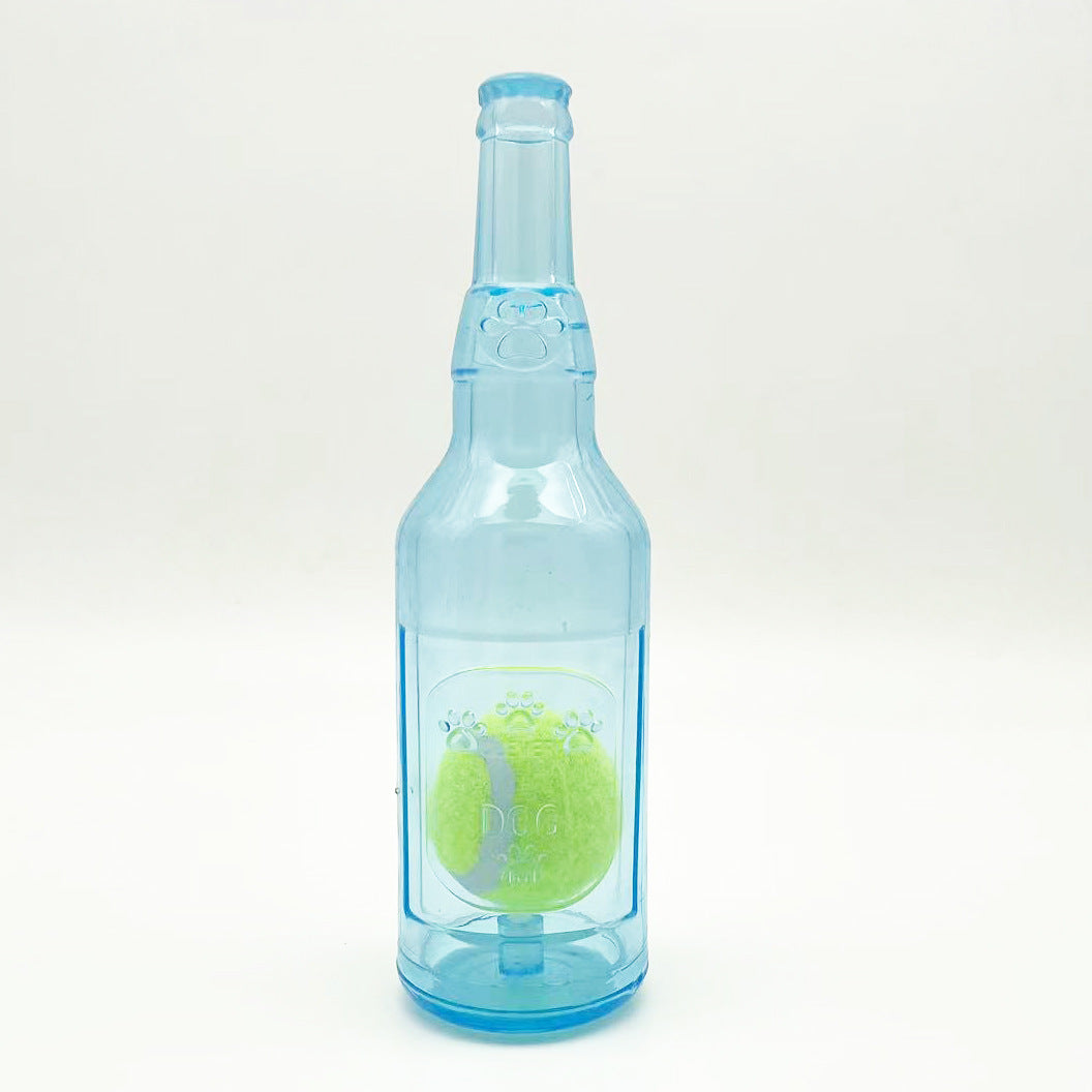 HKM-0865981 Indestructible Water Bottle Dog Toy with Squeaker for Interactive Chewing and Teething Relief
