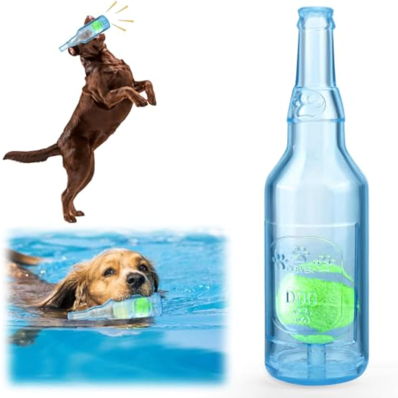 HKM-0865981 Indestructible Water Bottle Dog Toy with Squeaker for Interactive Chewing and Teething Relief