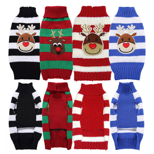 HKM-0866493 Moose Pattern Christmas Sweater for Dogs in Various Sizes