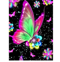 HKM-086675 Abstract Butterfly Decorative Painting - Modern Linen Digital Oil Art, Butterfly Landscape, Available Sizes 30x40cm & 40x50cm