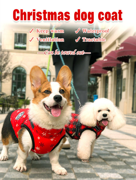HKM-0866877 Waterproof Reflective Winter Pet Coat with Chest and Back Coverage - Available in Multiple Sizes and Styles
