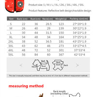 HKM-0866877 Waterproof Reflective Winter Pet Coat with Chest and Back Coverage - Available in Multiple Sizes and Styles