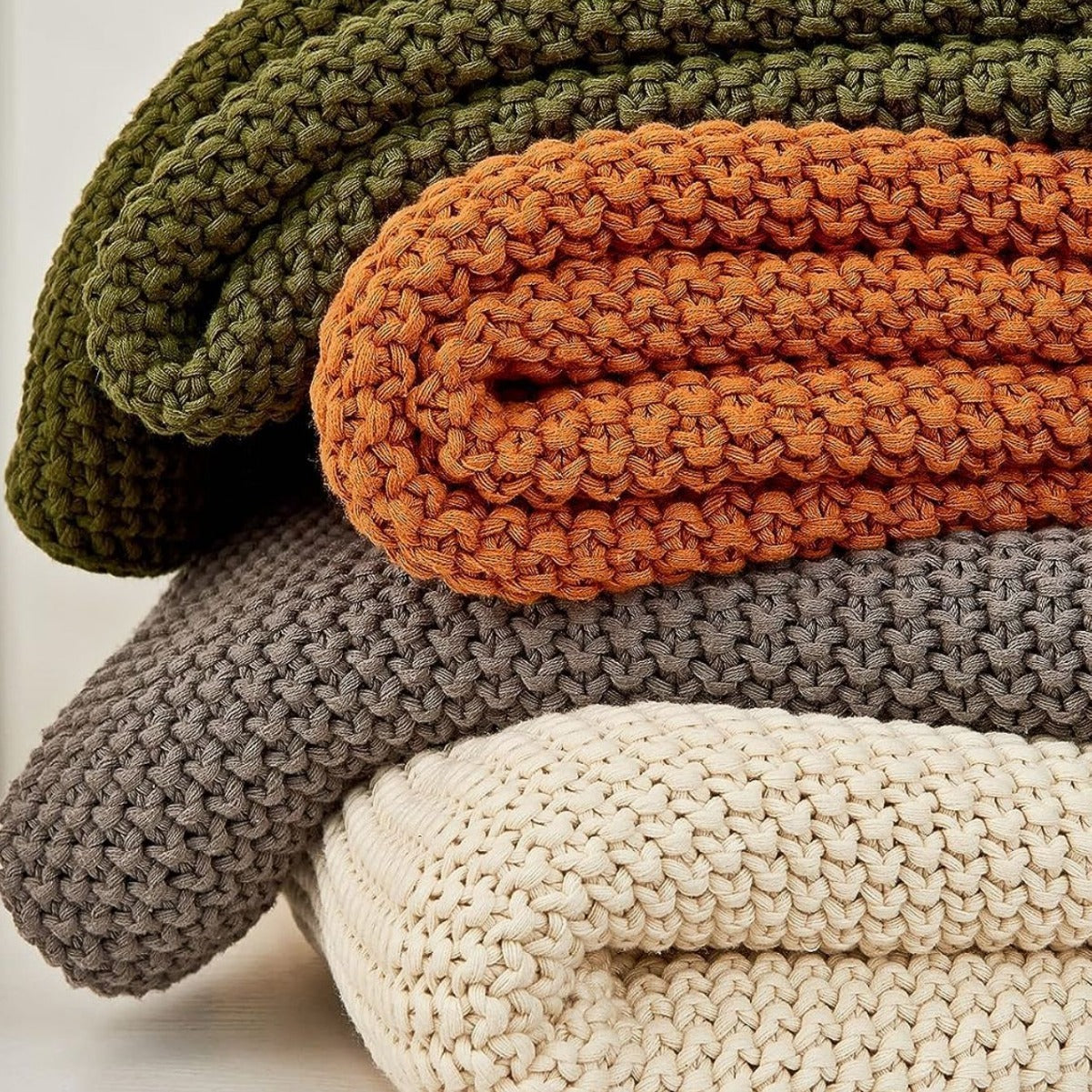 HKM-086739 Knitted Geometric Pattern Sofa Cover Blanket for All Seasons - 130x160CM & 70x100CM in Multiple Colors