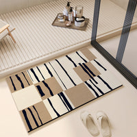 HKM-086803 Diatomaceous Earth Non-Slip Bathroom Mat - Hydrophilic, Geometric Design, Square Shape in Various Sizes