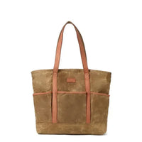 HKM-086803 Vintage Waxed Canvas Large Capacity Shoulder Bag with Leather Accents