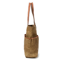 HKM-086803 Vintage Waxed Canvas Large Capacity Shoulder Bag with Leather Accents