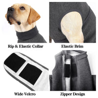 HKM-0868157 Emotional Comfort Double Jacket for Pets - Dark Grey Polyester Fiber