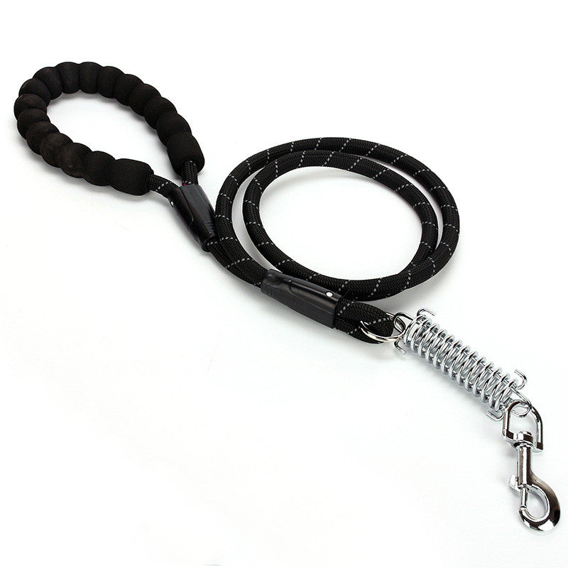 HKM-0868285 Reflective EVA Foam Handle Dog Leash - Strong Durable Nylon Round Rope for Safe Outdoor Use